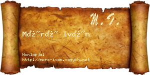 Móró Iván névjegykártya